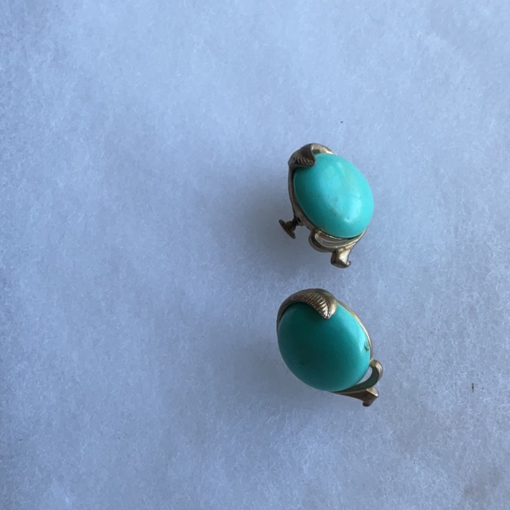 Screw on turquoise earrings